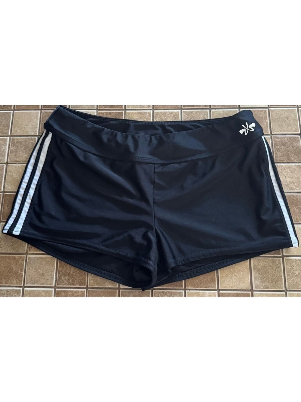 Women's ZX Sport Swim Shorts Black/White Size XL